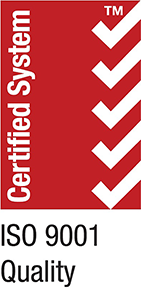 Certified System ISO 9001 Quality Chemical Blenders Logo Red and White